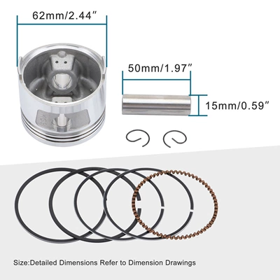 Motorcycle piston, 62mm piston, Piston, piston ring, piston pin