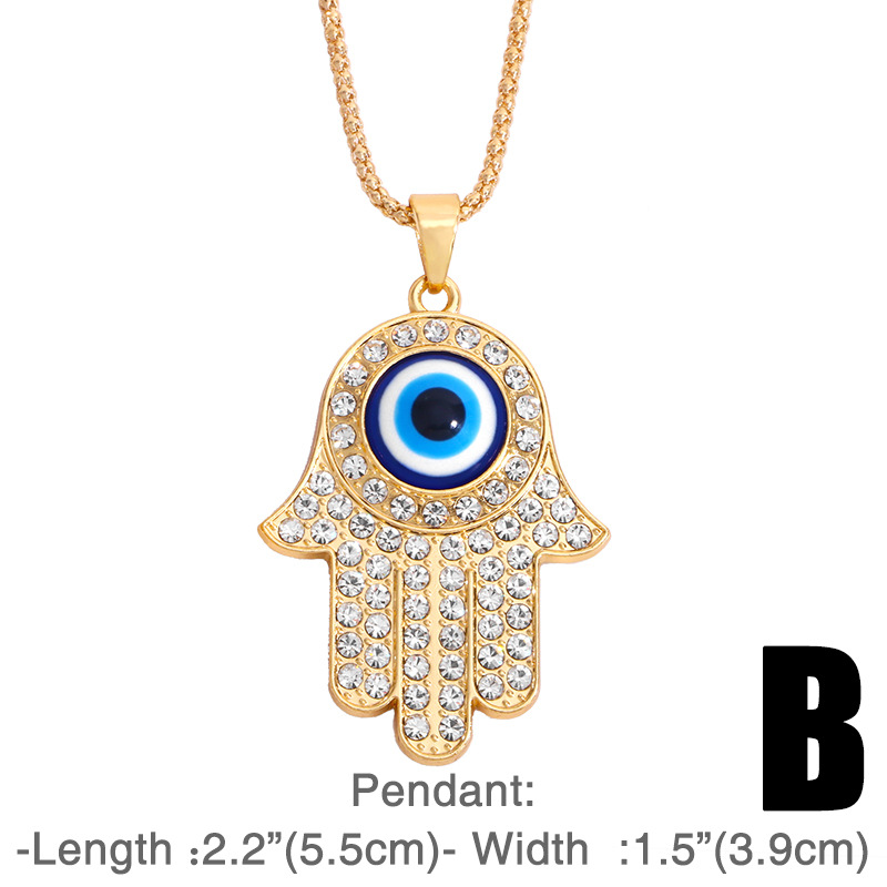Mode-legierung Türkei Blue Eyes Diamond Halskette display picture 7