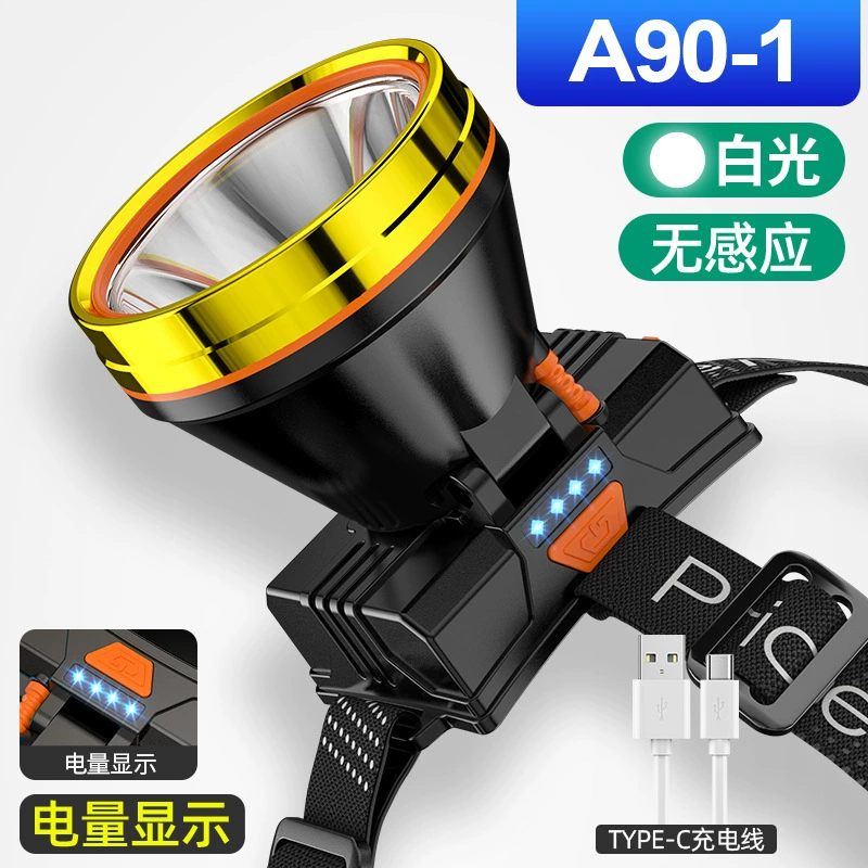 LED waterproof lantern, super bright extra-long miner's lamp, flashlight