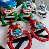 Рождественские украшения с героями мультфильмов Лило и Стич для взрослых и детей, блестящие игрушки для одевания, очки, рождественская елка