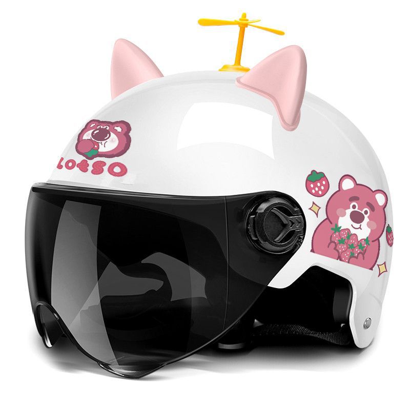 Universal – Auto Parts and Accessories Men and Women - xk-white-strawberry-bear-pink-ears-car-short-tea