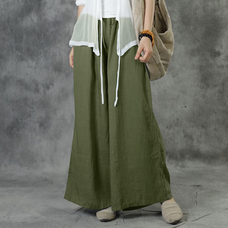Plus Size High Waist Long Pants For Women Clothing Summer Solid Casual Wide Leg Trousers Fashion Korean Female Clothing_ecoleips.com