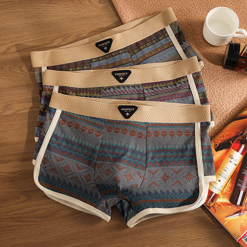 Pantalones cortos de hombre, pantalones cortos de alta calidad de hombre, ángulo plano, cuatro ángulos, algodón 100% algodón, pantalones íntimas de hombre