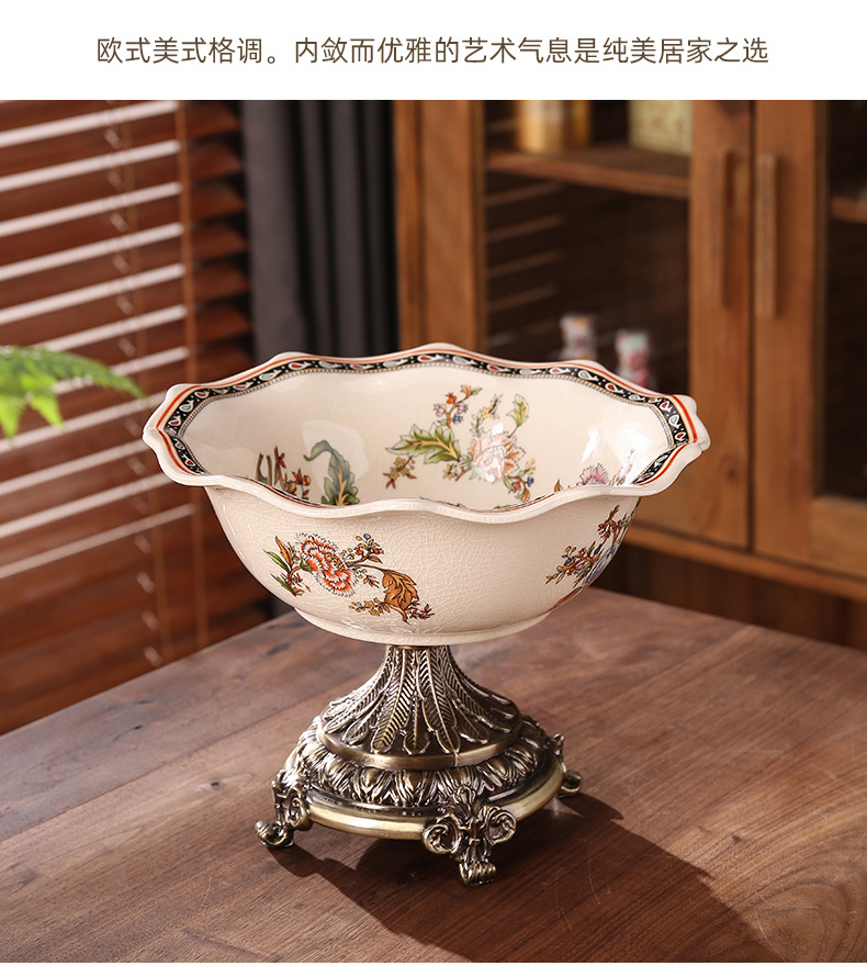 美式粉彩高脚果盘_13