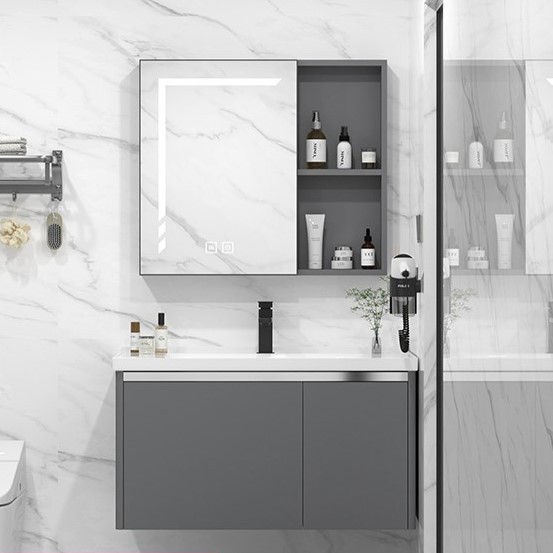 Nuevo gabinete de baño combinado espacio aluminio lavabo cerámica lavabo