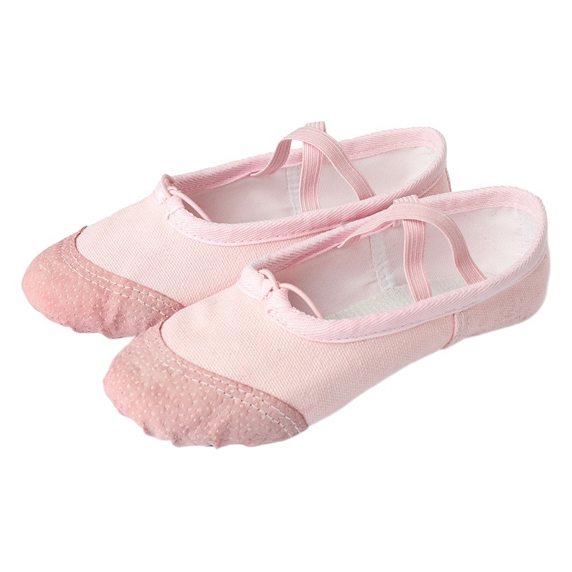 Zapatos de baile para niños zapatos de práctica de fondo suave zapatos de garra de gato zapatos de ballet para adultos zapatos de clasificación para niños con punta de cuero negro para mujeres