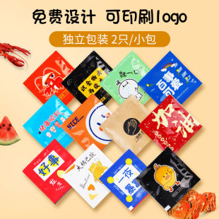 Disposable Gloves Single Package Food Grade Thickeneded Creative Pe Gloves Catering Lobster Pizza Takeaway Gloves