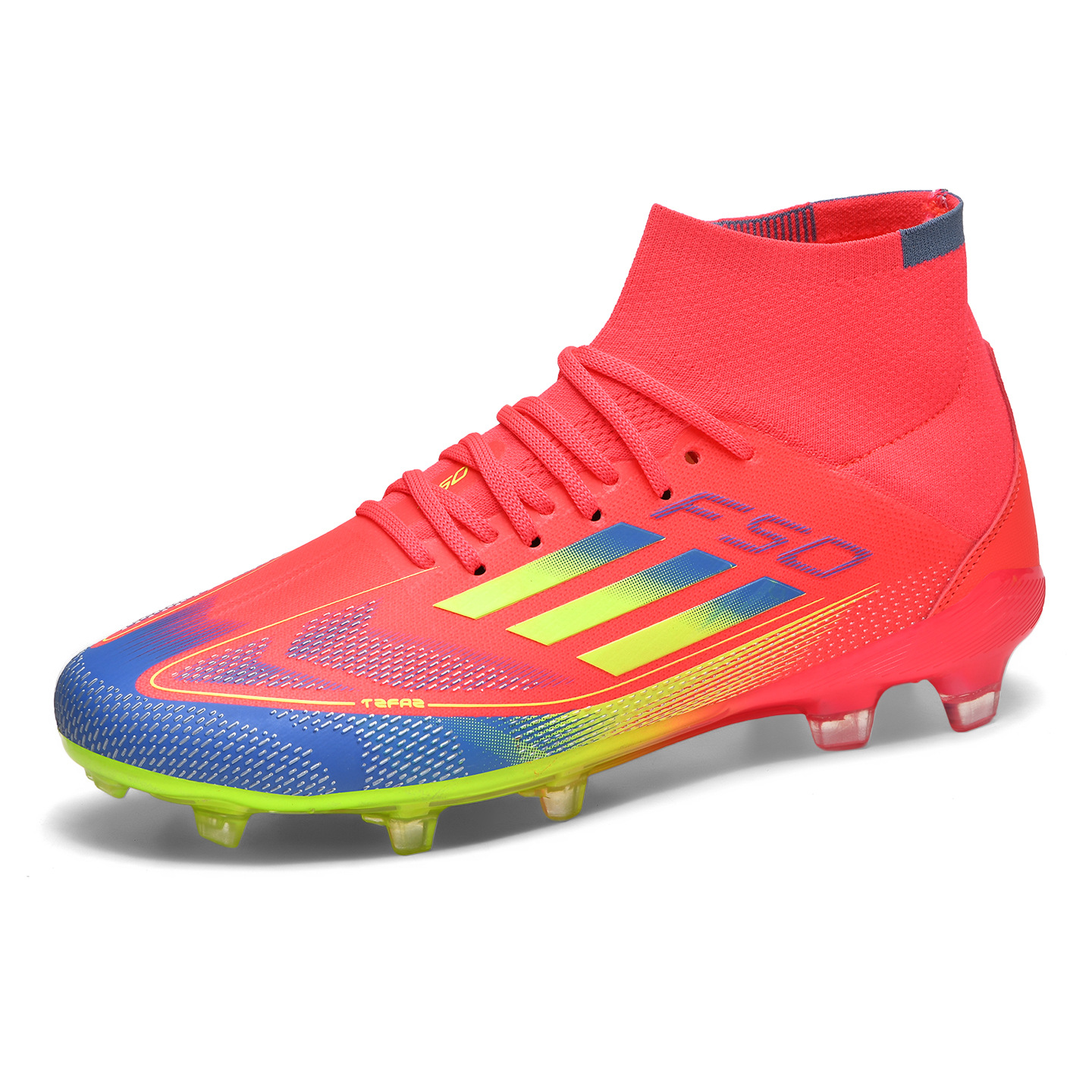 2025 zapatos de fútbol nuevos jóvenes hombres y mujeres antideslizantes nuevos transfronterizos AG clavos largos césped estudiantes fábrica de comercio exterior