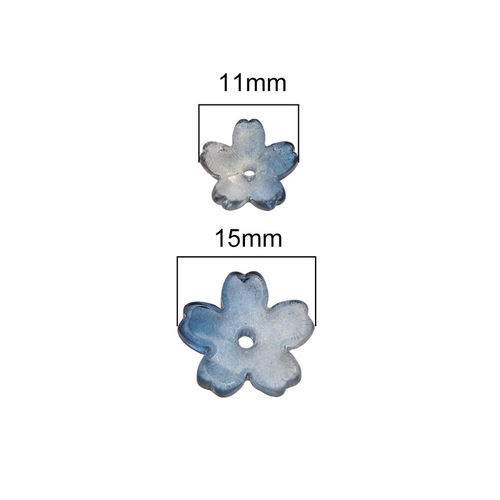 Glass 3D hole gradient cherry blossom bead DIY handmade bracelet necklace earring flower holder bead accessories