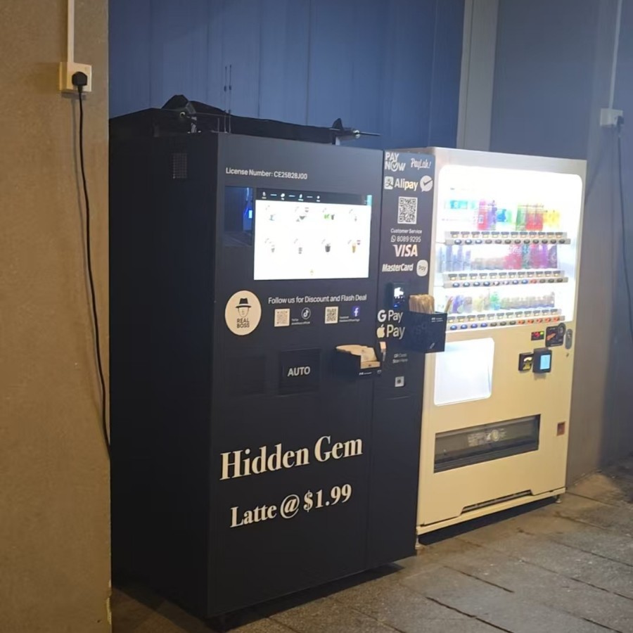 Máquina expendedora de café no tripulada, café molido instantáneo, bebida disuelta acelerada de docenas de sabores con su propio sistema de fondo inteligente