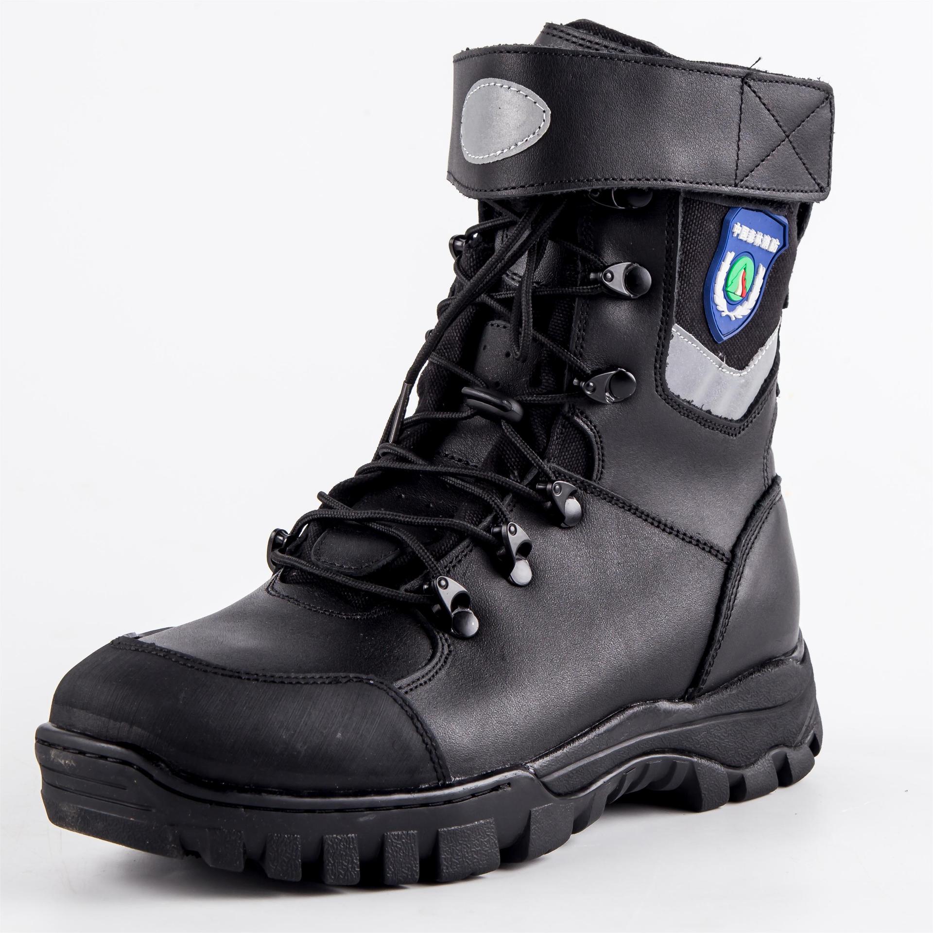 定制19森林防火靴作训靴牛皮材质防砸防刺穿山地抢险靴防护靴批发