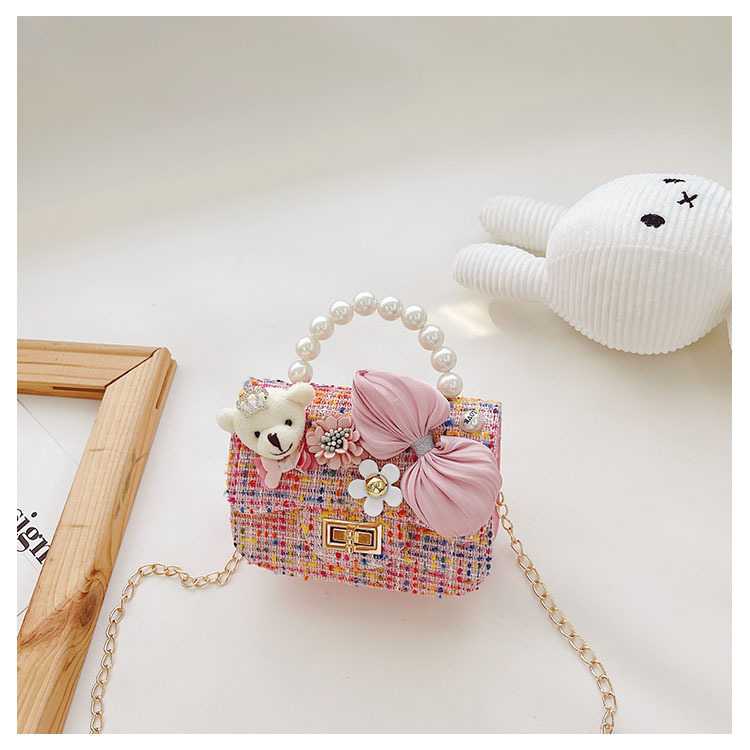 Children's One-shoulder Diagonal Bag Pearl Portable Coin Purse Bear Bow Cute Accessory Bag Wholesale display picture 28