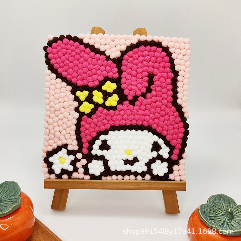 DIY ヘアボール絵画手作り材料パッケージクリエイティブ子供の漫画アニメーション装飾絵画ステッカー絵画屋台卸売|undefined