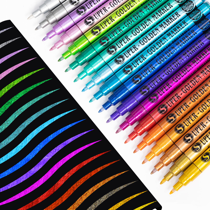 Guangna 1103 Super Gold Acrylic Marker Pen 18 Color Waterproof Metal Paint Pen High Gundam Painting Pen 0.7