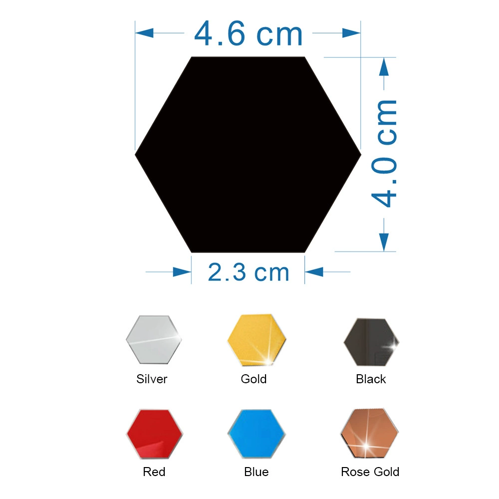 Acrylic 3D Self-Adhesive Wall Mirror, Waterproof, 12-Piece Set, Multiple Sizes