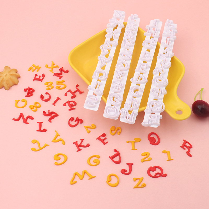 4pcs26 alfabeto impresión molde pastel galleta fondant decoración hornear bricolaje hecho a mano suministros