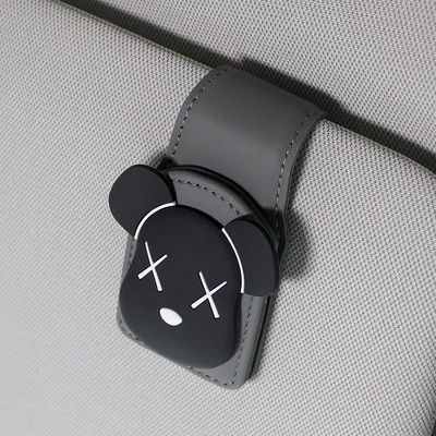 Car Glasses Clip/Bill Clip, Car Panda Glasses Clip - xx-black-bear-gray-u-shaped-glasses-clip
