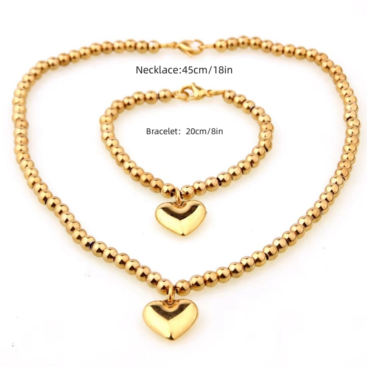 Sweet Heart Shape Alloy Plating Women's Bracelets Necklace display picture 6