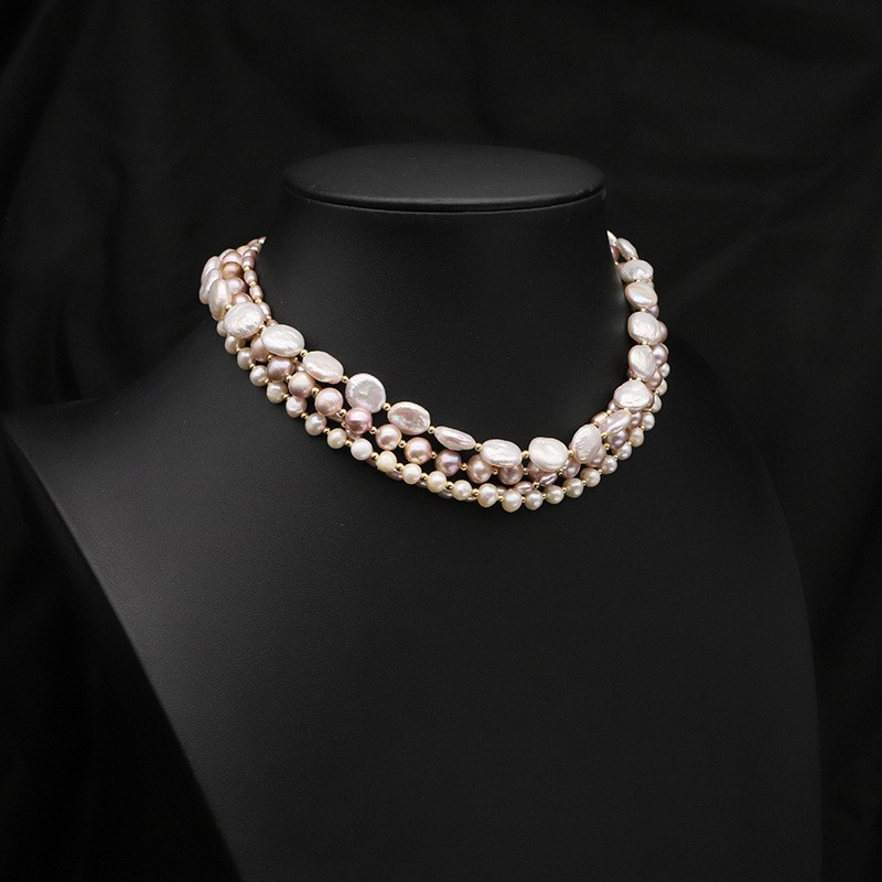 Barroco natural collar de perlas de agua dulce exquisita moda versátil cadena de clavícula para niñas accesorios accesorios accesorios al por mayor