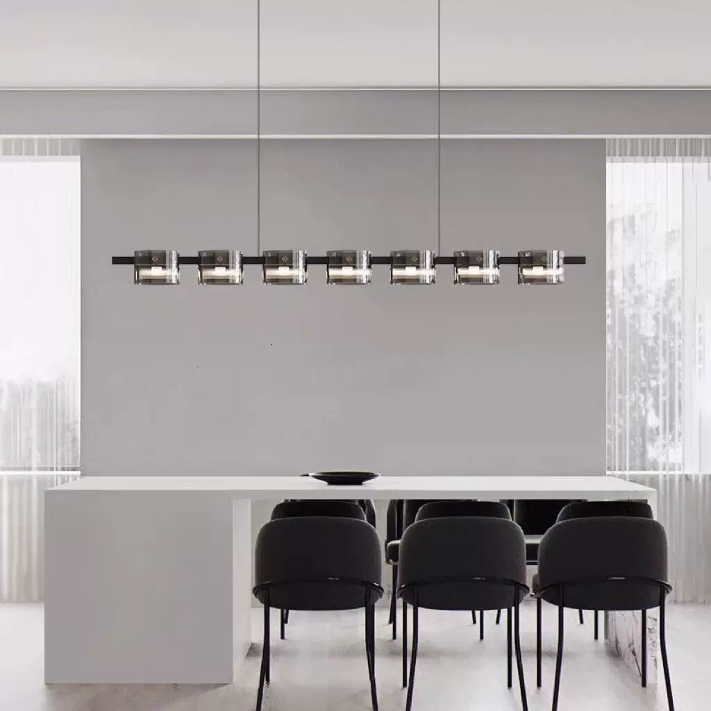 Italiano minimalista barra de vidrio largo lámpara de comedor de diseño moderno y minimalista barra de diseño nórdico lámpara de sala de estar creativa