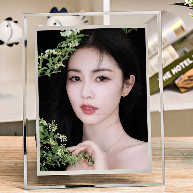 White Deer Photo Frame Photo DIY Production Crystal Table White Shining Star and Moon Peripheral Desktop Table Gift Graduation Season