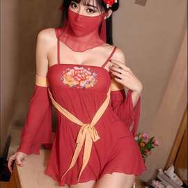 爱裳悠宫廷唐风披帛纱裙装成人肚兜式情趣诱惑睡裙内衣古风