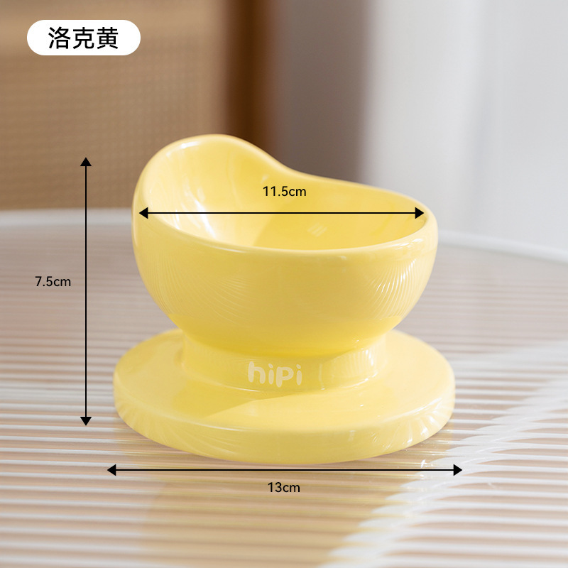 Suministros transfronterizos para mascotas, área de humedad de alimentos, tazones dobles de cerámica para gatos lindos, tazones para gatos anti-volcado, tazones para beber, tazones para perros, tazones para mascotas