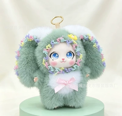 pendant doll, rabbit bag | Pluş açarlıqlar - light-green-about-17cm