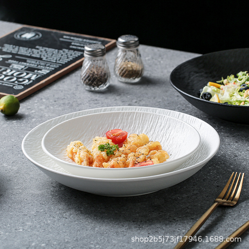 Black ceramic high quality dinner plate for home use