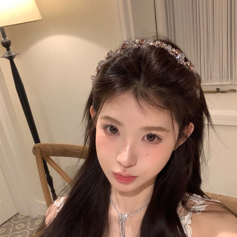 贵女范儿 轻奢重工水钻波浪发箍女高级感带齿防滑高颅顶头箍发卡|undefined