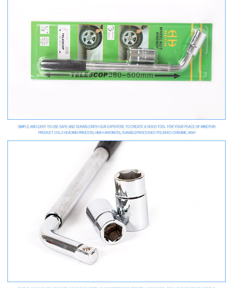 Car Tire Telescopic Wrench, Sleeve Removal and Tire Changing Tool, Labor-Saving Telescopic Tire Changing Wrench, Factory Direct Sale