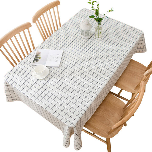 Waterproof and Oil-Proof PVC Tablecloth, Washable Desk Cover, Instagram Style Student Rectangular Dining Table Cloth, Coffee Table Mat