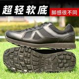 Construction site new training shoes men's summer physical training shoes black rubber shoes men's ultra-light running shoes soft bottom black shoes