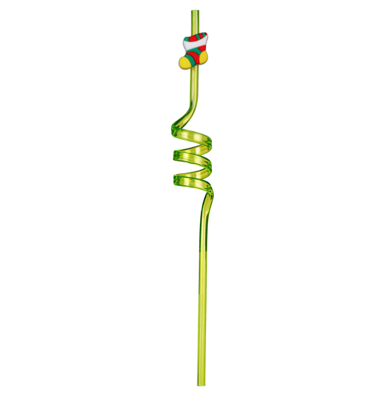 10g Weight Drinking Straw Kitchen and drinking utensils Tableware Event & Party Supplies Resin Material Christmas Festival Christmas Hat, Santa Claus Pattern Cute Style Christmas Cute Christmas Hat Santa Claus Resin Tableware 3