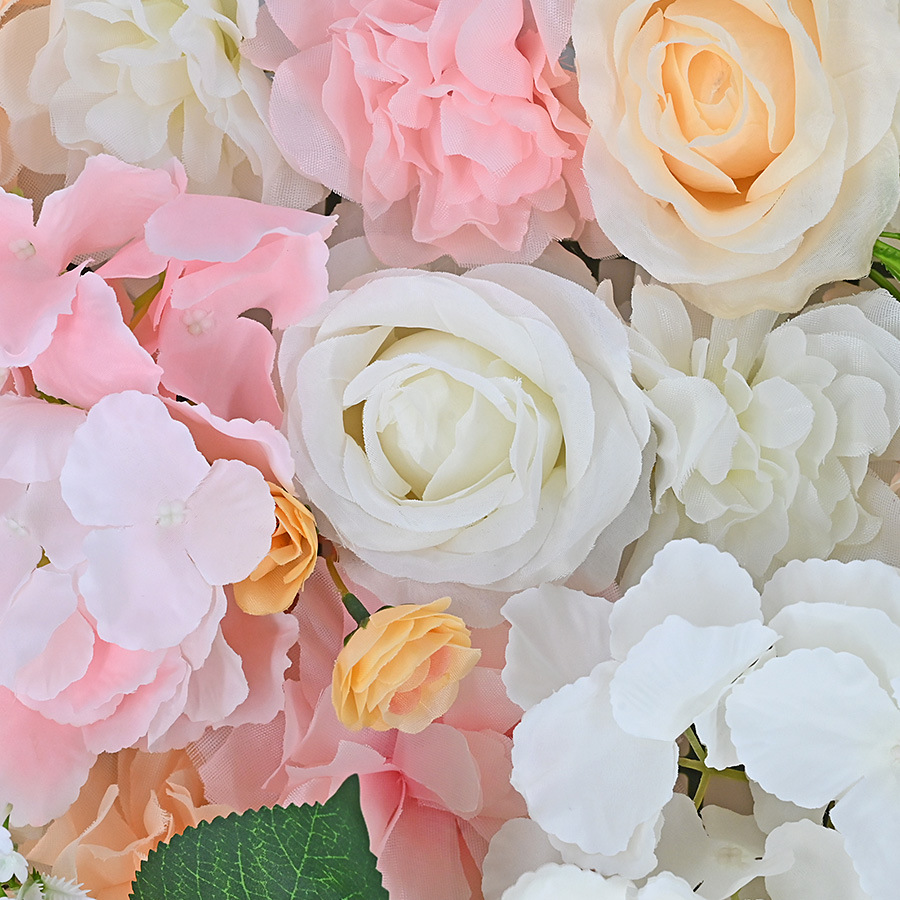 Flor artificial al por mayor artificial flor Rosa Hortensia lirio tridimensional Fondo pared Boda boda decoración flor fila