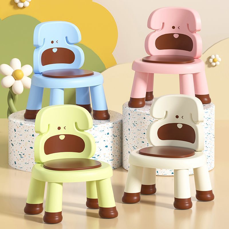 Children's Plastic Chair with Backrest, Fun Farting Chair for Toddlers, Baby Dining Chair, Trade and Sale