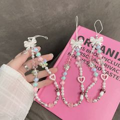 自家製韓国インかわいいクマ diy ビーズ携帯電話チェーン携帯電話ケース紛失防止携帯電話ストラップ百塔リストバンド