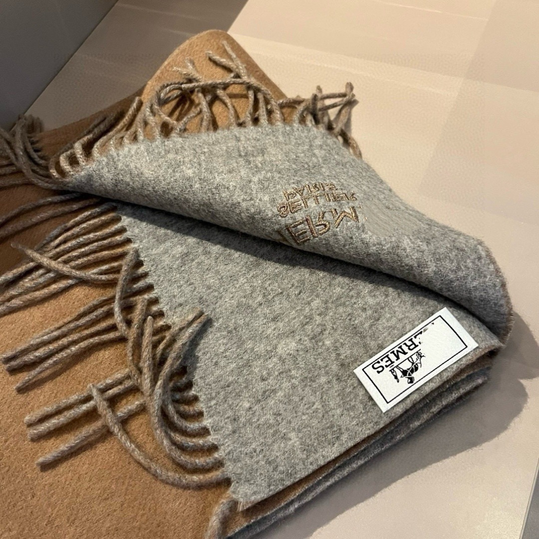 Majia 24 Autumn and Winter New Korean Style Basic Wool Scarf Pure Color Embroidered Tassel Men and Women 30*180cm