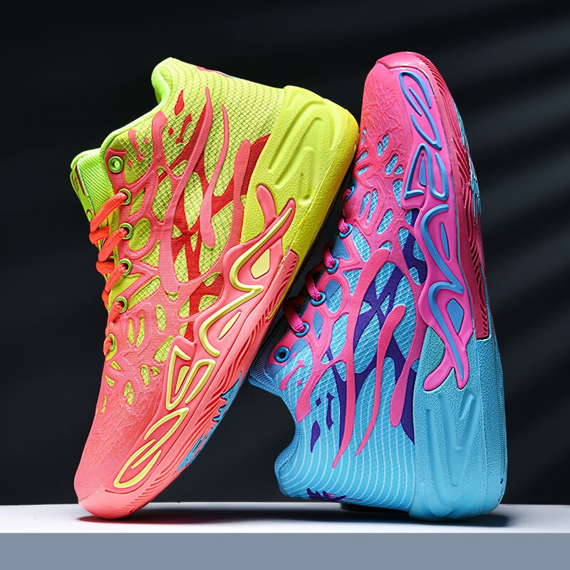 Mb.01 Three-Ball Third-Generation High-Top Boots Red and Blue Mandarin Duck Breathable Shock-Absorbing High-Rebound Bobao Running Shoes Women's Basketball Shoes