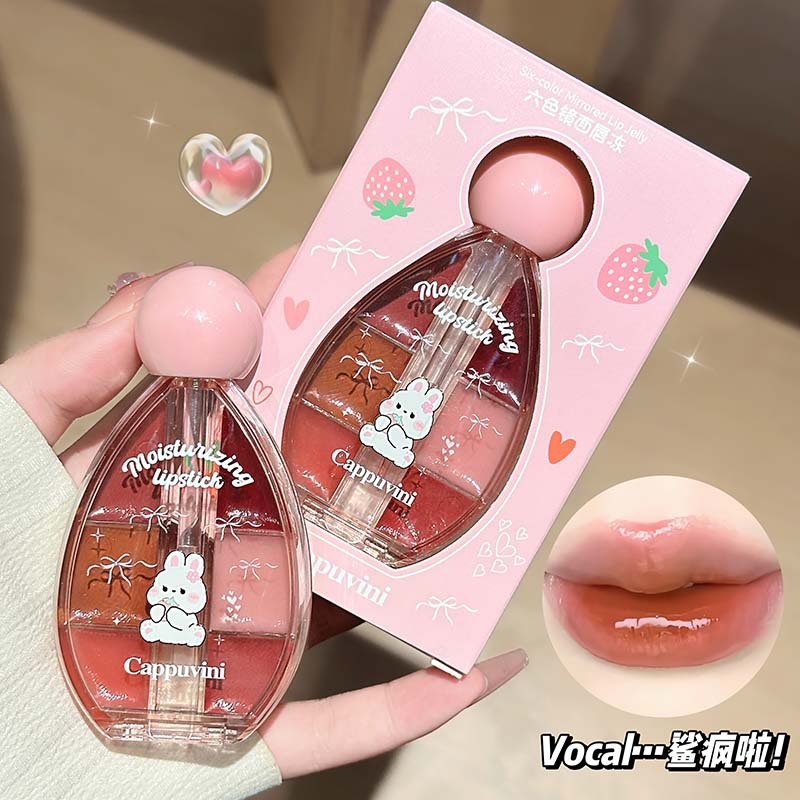 CAPPUVINI Six-color Mirror Lip Frozen Multi-use Lip Gloss Water Glass Lip Glaze Cross-border Makeup Beauty Makeup Lipstick CAPPUVINI Six-color Mirror Lip Frozen Multi-use Lip Gloss Water Glass Lip Glaze Cross-border Makeup Beauty Makeup Lipstick