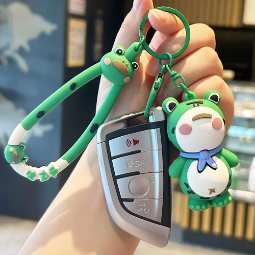 Internet celebrity lonely frog keychain creative cartoon three-dimensional soft plastic doll female bag pendant car pendant small gift
