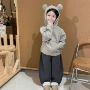 新款耳朵男女条纹卫衣