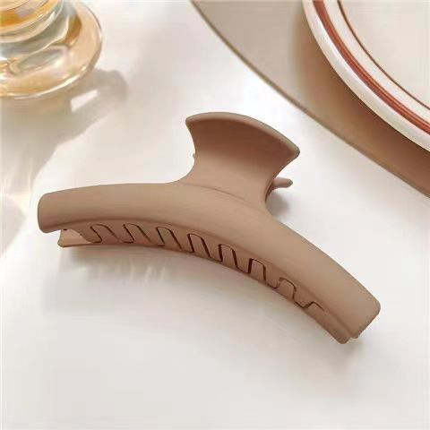 Corea del Sur leche marrón horquilla updo clip de pelo de alto grado temperamento helado clip de pelo espalda Cabeza tiburón clip de la joyería horquilla