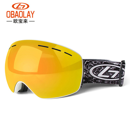 Cross-border Opel double-layer anti-fog ski goggles, wind-proof and sand-proof anti-fog ski goggles equipment wholesale