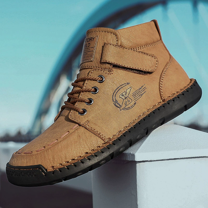 91011 Мужская обувь высокие кожаные туфли повседневная обувь ручной работы кожаная отстрочка сверху Большие размеры трансграничные большие хлопковые теплые хлопковые туфли