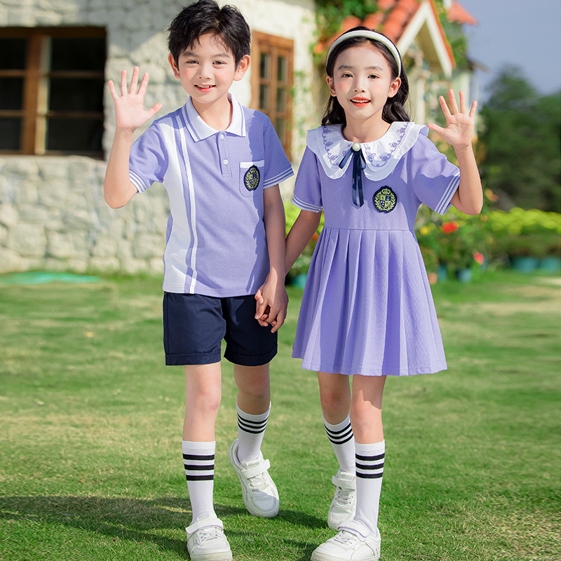 幼兒園園服校服小學生班服夏裝畢業套裝英倫風表演服學院風運動服