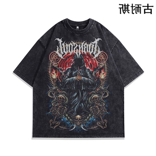 LAZADA Summer Vintage Washed Women's Loose Hip-Hop Streetwear Pure Cotton Short-Sleeve T-Shirt In Trend