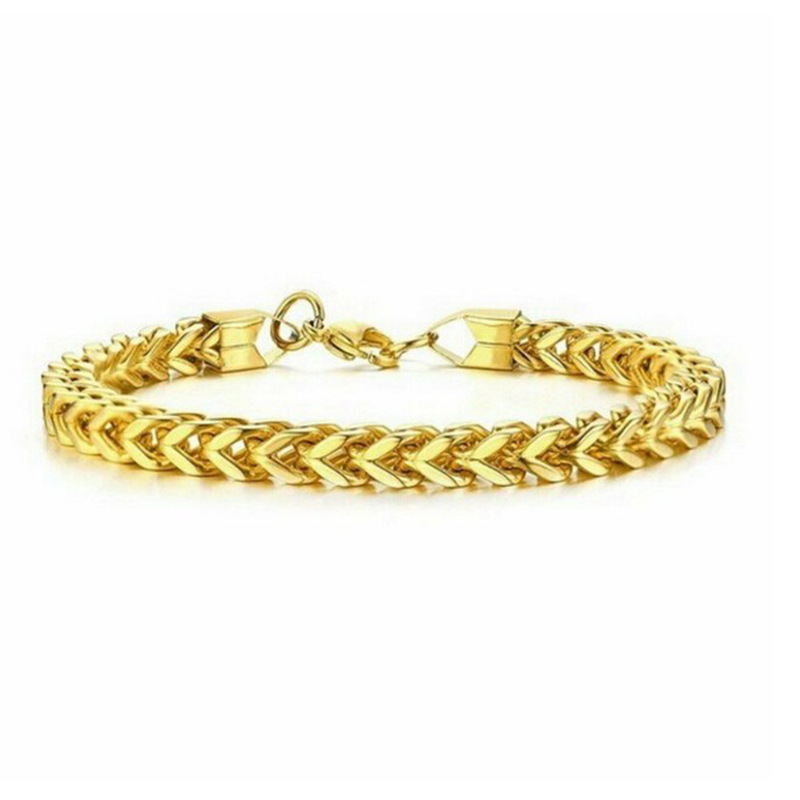 1 Piece Quantity Simple Style Geometric Titanium Steel Stoving Varnish Men'S Bracelets Men's Chain Bracelets