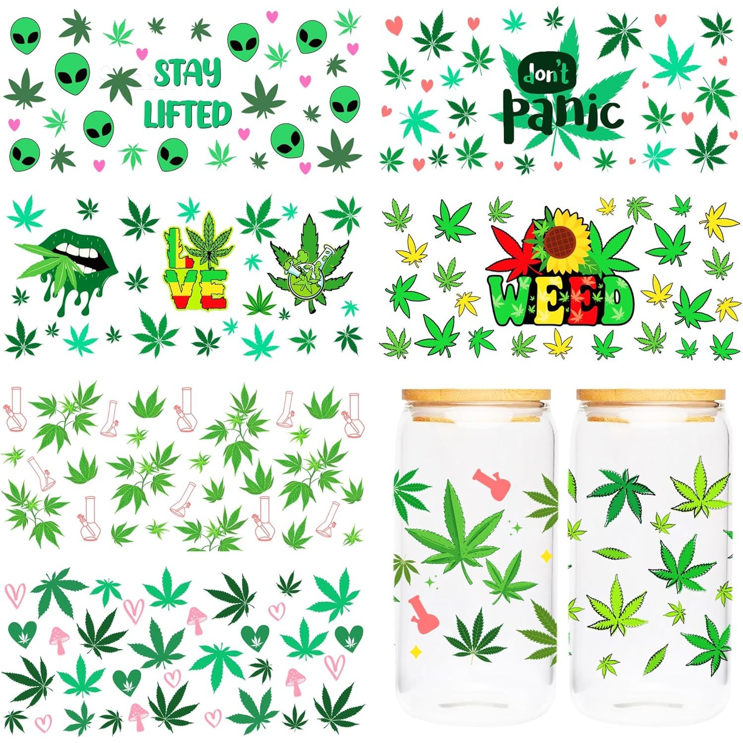 UV DTF杯转印贴创意设计防水DIY装饰贴纸