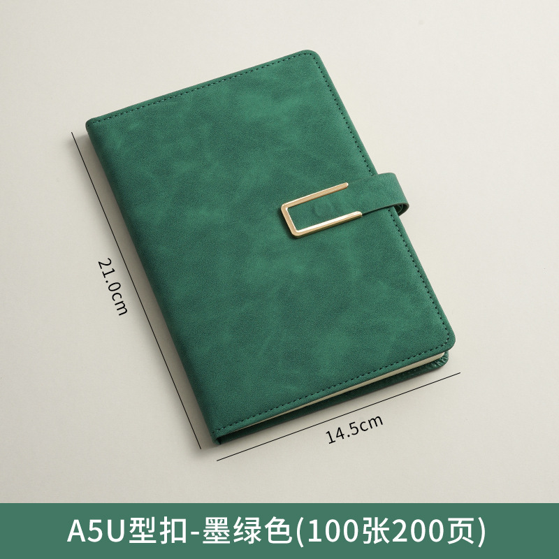 A5 cuaderno de notas logotipo de oficina de negocios regalos de cuero suave grueso de alto valor de la cara hebilla cuaderno de notas caja de regalo